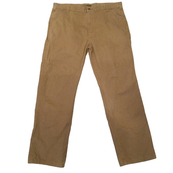 Carhartt Relaxed Fit Twill Utility Work Pant Dark Khaki Size W42 L34 - Picture 1 of 15